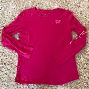 Vineyard Vines lightweight long sleeve hot pink tee